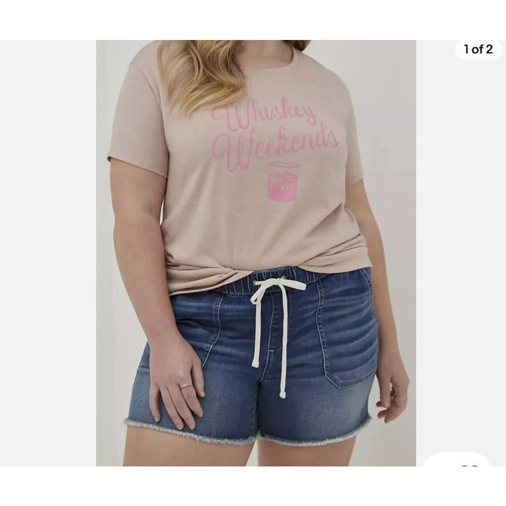 TORRID Whiskey Weekends Signature Jersey Relaxed Fit Tee 1X NEW